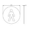 Afbeeldingen van INTERSTEEL Pictogram herentoilet zelfklevend rond rvs geborsteld 4600