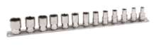 Afbeeldingen van Bahco dopsleutelset 13 delig 1/4'' op rail