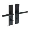 Afbeeldingen van INTERSTEEL Deurkruk Jura recht Hoek 90° met schild 250x55x2mm WC78/8 zwart 0583