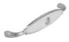 Afbeeldingen van Siro Meubelgreep metaal - boorafstand 128mm/L 138mm/H 27mm/B 23mm chroom glanzend/wit 