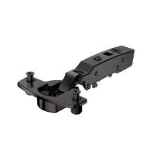 Afbeeldingen van Hettich Sensys scharnier voor dikke deuren, deurdikte tot 32 mm, met geïntegreerde demping (Sensys 8631i), in obsidiaanzwart, opliggend, Openingshoek  95°, met spreidpluggen (ø 10 x 11)