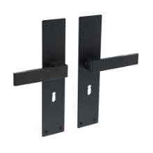 Afbeeldingen van INTERSTEEL Deurkruk Amsterdam met schild 250x55x2mm zwart 0571