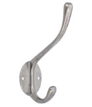 Afbeeldingen van Siro Kapstokhaak metaal - boorafstand 24mm/L 120mm/H 85mm/B 33mm - gepolijst aluminium 