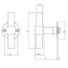 Afbeeldingen van INTERSTEEL Gatdeel T-model recht + ronde platte rozet 50x2mm rvs geborsteld 1671