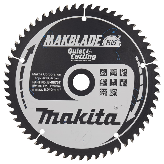Afbeeldingen van Makita Zaagb Hout 190x20x60T 5G B-08757