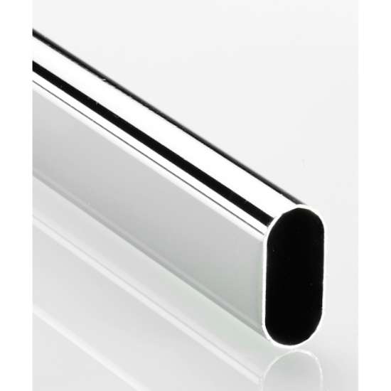 Afbeeldingen van Hettich Ovale kastbuis, verchroomd, hoogglans, 2000 mm