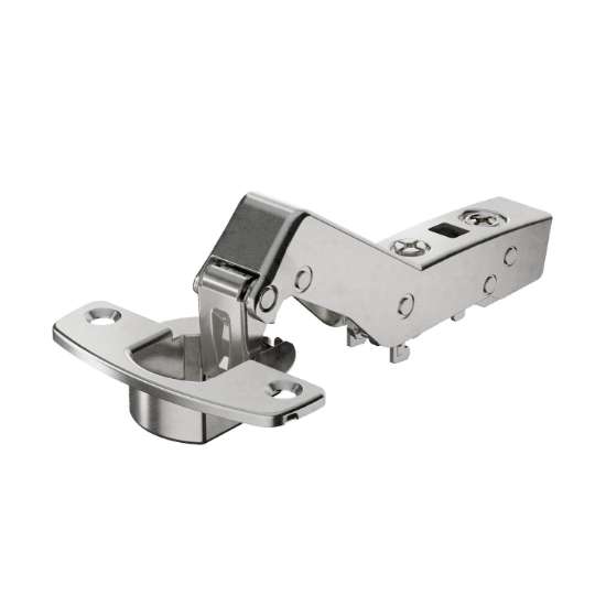 Afbeeldingen van Hettich Sensys hoekscharnier W45 zonder geïntegreerde demping (Sensys 8639 W45), vernikkeld, inliggend, openingshoek 95°, TH-boorbeeld 52 x 5,5 mm, voor schroefbevestiging (-)