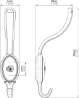 Afbeeldingen van Siro Kapstokhaak metaal - boorafstand 24mm/L 158mm/H 65mm/B 34mm chroom glanzend/wit 