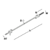 Afbeeldingen van GB Windhaak metrisch/oog HT M5x25 100 Ø3,9 RVS