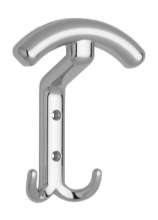 Afbeeldingen van Siro Kapstokhaak metaal - boorafstand 32mm/L 142mm/H 57mm/B 114mm - chroom glanzend 