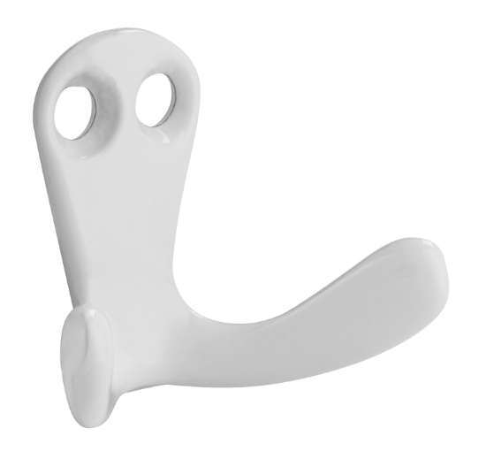 Afbeeldingen van Siro Kapstokhaak metaal - boorafstand 8mm/L 33mm/H 22mm/B 44mm - wit 