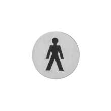 Afbeeldingen van INTERSTEEL Pictogram herentoilet zelfklevend rond rvs geborsteld 4600