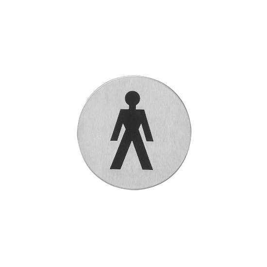 Afbeeldingen van INTERSTEEL Pictogram herentoilet zelfklevend rond rvs geborsteld 4600