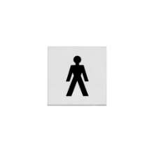 Afbeeldingen van INTERSTEEL Pictogram herentoilet zelfklevend vierkant rvs geborsteld 4601