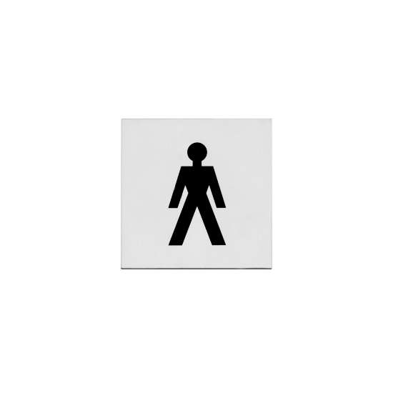 Afbeeldingen van INTERSTEEL Pictogram herentoilet zelfklevend vierkant rvs geborsteld 4601