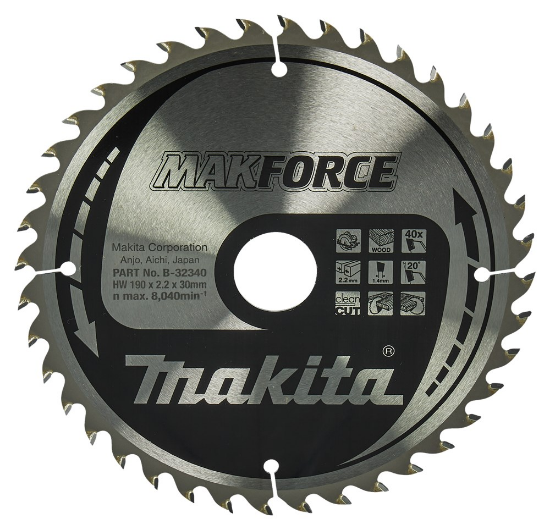 Afbeeldingen van Makita Zaagb Hout 190X30X2,2 40T 20G B-32340