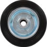 Afbeeldingen van Kelfort Wiel - Ø100mm (70kg) - gegalvaniseerd met velg en Rollager zwart rubber Loopvlak 