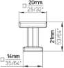 Afbeeldingen van Siro Meubelknop metaal - L 20mm/H 21mm/B 20mm chroom glanzend 