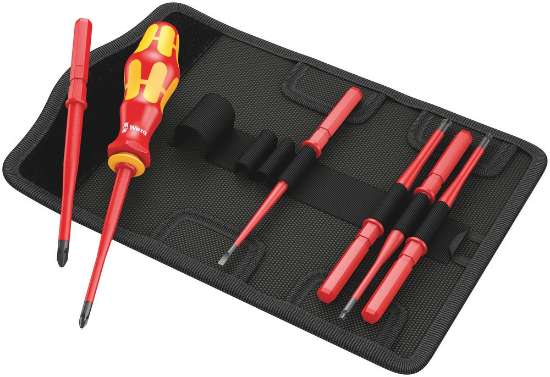 Afbeeldingen van Wera Schroevendraaierset VDE combi Kraftform Kompakt VDE 7 extra slim 1