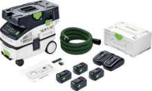 Afbeeldingen van Festool accu-stofafzuiger CTLC MINI I-Plus - 18V 4x5.0Ah Li-on accu - inclusief snellader 