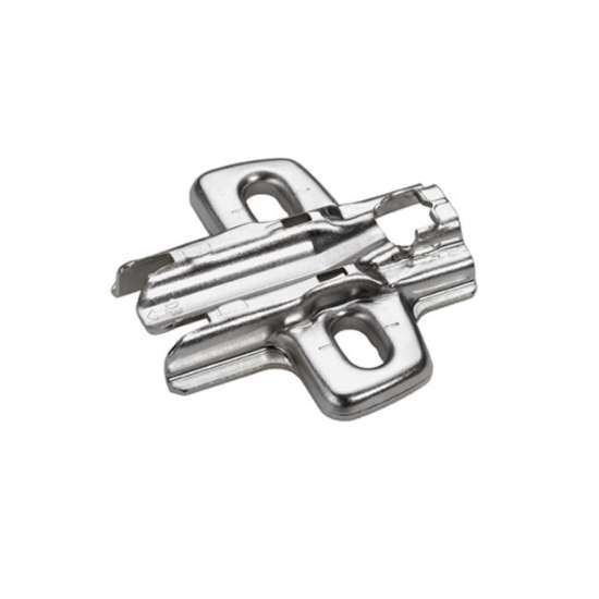 Afbeeldingen van Hettich Kruismontageplaat met hoogteverstelling m.b.v. slobgat, vernikkeld, Rijboring 37 x 32 mm, voor schroefbevestiging, dikte 0,0 mm