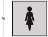 Afbeeldingen van INTERSTEEL Pictogram damestoilet zelfklevend vierkant rvs geborsteld 4601