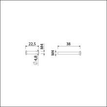 Afbeeldingen van AMI Patentbout compleet met huls M4x38 zakje met 2 schroef en 2 huls
