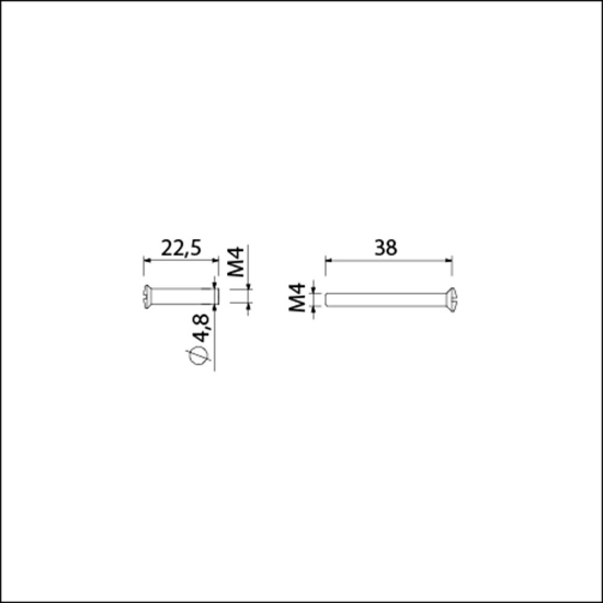 Afbeeldingen van AMI Patentbout compleet met huls M4x38 zakje met 2 schroef en 2 huls
