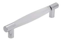 Afbeeldingen van Siro Meubelgreep kunststof - boorafstand 128mm/L 159mm/H 33mm/B 18mm - transparant/chroom