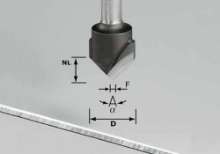 Afbeeldingen van Festool V-groeffrees HW HW S8 D18-90° (Alu)