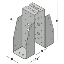Afbeeldingen van GB Balkdrager GBS DB 75x200 Dikte 1,5 Sendzimir Verzinkt