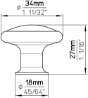 Afbeeldingen van Siro Meubelknop kunststof - L 34mm/H 27mm/B 34mm - chroom glanzend/aluminium 
