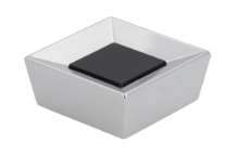 Afbeeldingen van Siro Meubelknop metaal - L 39mm/H 16mm/B 39mm chroom glanzend/ zwart 