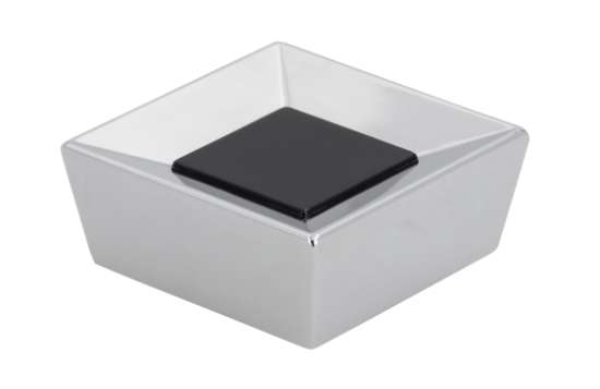 Afbeeldingen van Siro Meubelknop metaal - L 39mm/H 16mm/B 39mm chroom glanzend/ zwart 