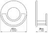 Afbeeldingen van Siro Haak metaal - zelfklevend L 60mm/H 26mm/B 60mm chroom glanzend 