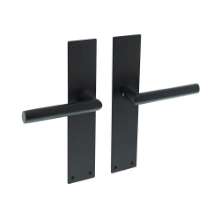Afbeeldingen van INTERSTEEL Deurkruk Jura met schild 250x55x2mm blind zwart 0583
