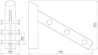Afbeeldingen van Siro hakenrek klein metaal - boorafstand 34mm/L 133mm/H 173mm/B 51mm RVS 