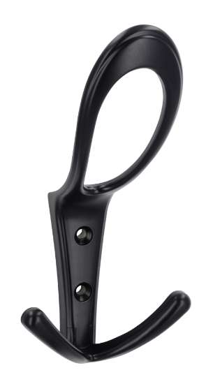 Afbeeldingen van Siro Kapstokhaak metaal - boorafstand 25mm/L 161mm/H 71mm/B 76mm - mat zwart 