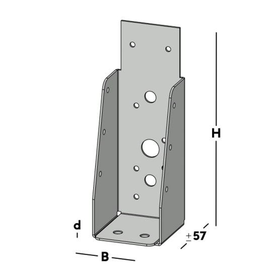 Afbeeldingen van GB Balkdrager GBS-ZL 50x150 1,5 Sendzimir Verzinkt