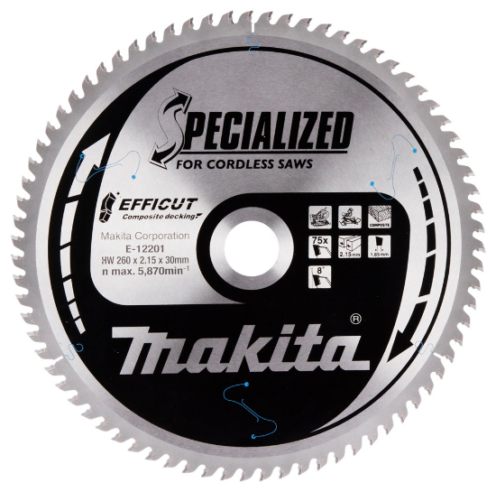 Afbeeldingen van Makita HM Zaagb Effi Compo 260x30x75T E-12201