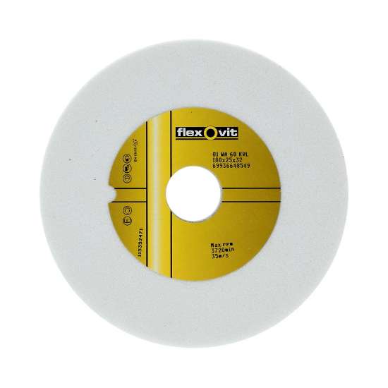 Afbeeldingen van Flexovit Slijpsteen - Ø180x25x32mm - wit korrel 60