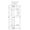 Afbeeldingen van INTERSTEEL Sluitplaat 192x25x1,5mm tbv 72pc SKG sluitkom, afgerond met korte lip, DIN links rvs 9508