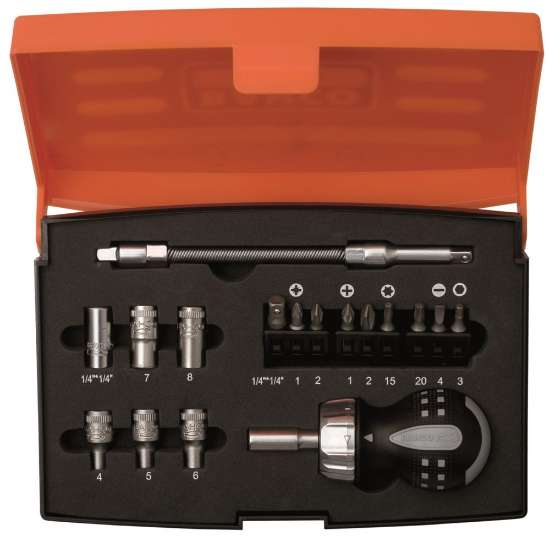 Afbeeldingen van Bahco stubby ratelschroevendraaierset 1/4'' 22 Delig