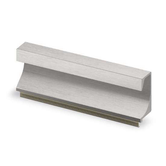 Afbeeldingen van Hettich greep om in te laten Capris, L 1200 mm, B 21 mm, H 46 mm, roestvrij staal finish geborsteld