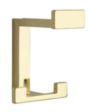 Afbeeldingen van Siro Kapstokhaak metaal - boorafstand 32mm/L 92mm/H 80mm/B 70mm messing glanzend 