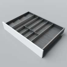 Afbeeldingen van Blum Bestekindeling voor kruidenpotjes Legrabox houtdecor - corpusbreedte 700-900 diepte 550mm - houtdecor zwart/aluminium OL.SA5580S3BEST