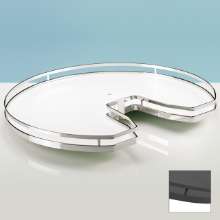 Afbeeldingen van Hettich Arena STYLE antislip-plateau voor Revo 90°, 900 x 900, verchroomd, met melamineharscoating, wit