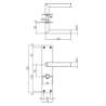 Afbeeldingen van INTERSTEEL Deurkruk Jura recht Hoek 90° met schild 250x55x2mm WC78/8 zwart 0583