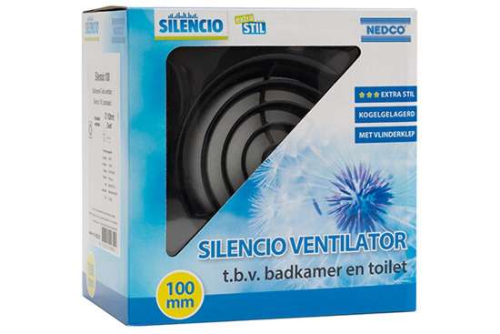 Afbeeldingen van Badkamer-/toiletventilator Silencio 100 zwart