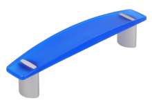 Afbeeldingen van Siro Meubelgreep kunststof - boorafstand 96mm/L 123mm/H 28mm/B 26mm - blauw/aluminium 